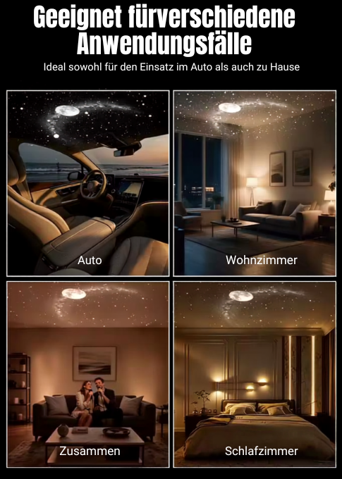 USB Sternenhimmel-Projektor + für Auto und Schlafzimmer + mit Galaxieeffekt