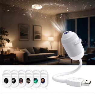 USB Sternenhimmel-Projektor + für Auto und Schlafzimmer + mit Galaxieeffekt